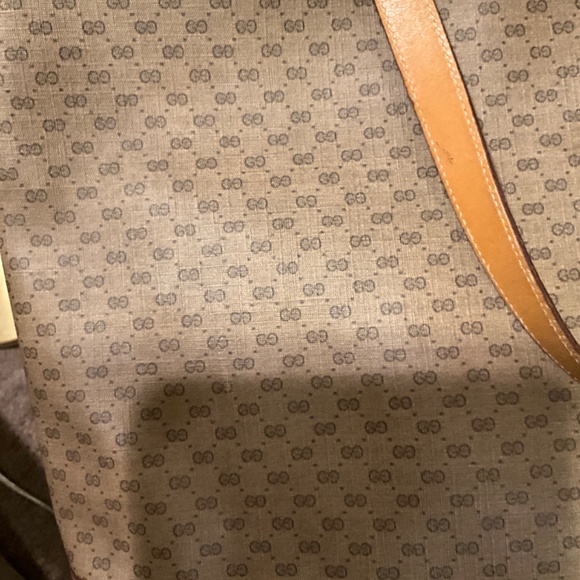 GUCCI Sherry Vintage Tote Micro GG PVC Beige Authentic - Picture 11 of 11